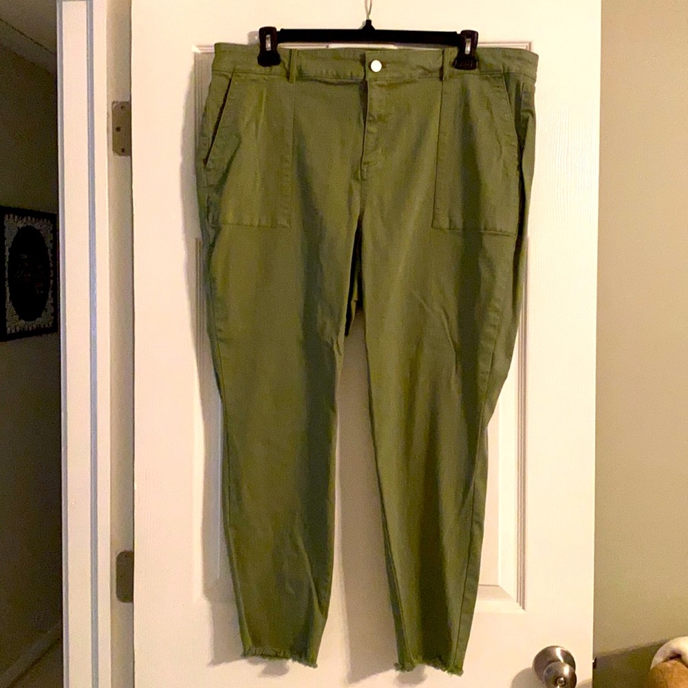 Loft Cargo Khaki Green Jeans Sz 20
